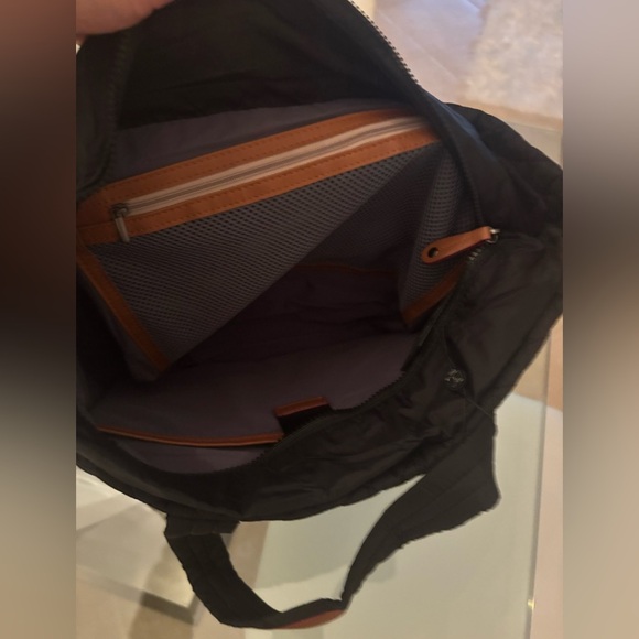 Black Quilted Tote with Brown Accents - Picture 2 of 4